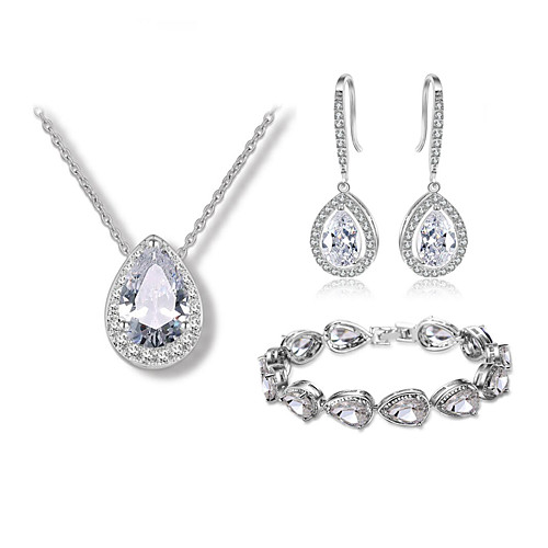 Women's Cubic Zirconia Drop Earrings Necklace Bracelet Drop Luxury Fashion Earrings Jewelry Silver For Wedding
Women's Cubic Zirconia Drop Earrings Necklace Bracelet Drop Luxury Fashion Earrings Jewelry Silver For Wedding