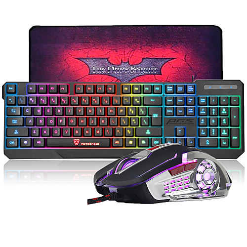

litbest pc игровая клавиатура мышь и коврик для мыши комбо-мотоспид k70 многоцветная клавиатура с подсветкой, мышь luom x56 & ajazz коврик для мыши темного рыцаря