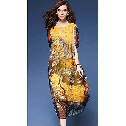 Women's Boho / Beach Yellow Dress Vintage Street chic Summer Daily Holiday Going out A Line Loose Crane Print M L Loose
Women's Boho / Beach Yellow Dress Vintage Street chic Summer Daily Holiday Going out A Line Loose Crane Print M L Loose