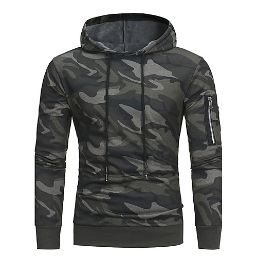 Men's Plus Size Sports Active / Military Long Sleeve Slim Hoodie - Camo / Camouflage Hooded Green M
Men's Plus Size Sports Active / Military Long Sleeve Slim Hoodie - Camo / Camouflage Hooded Green M