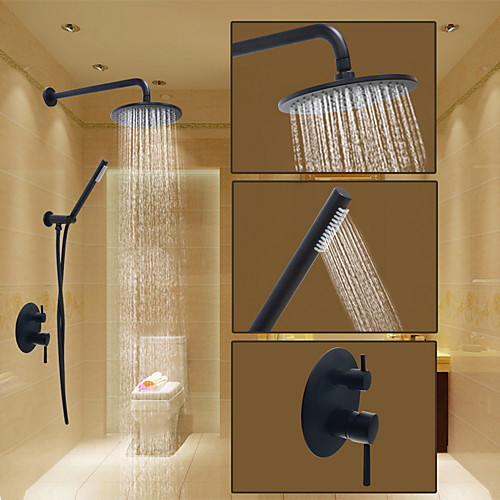 

Смеситель для душа - Круг Начищенная бронза Душевая система Керамический клапан Bath Shower Mixer Taps / Латунь