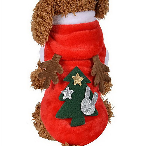 

Кошка Собака Костюмы Толстовки Зима Одежда для собак Красный Костюм Терилен Северный олень Косплей Рождество XS S M L XL