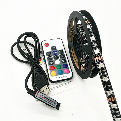 

ZDM 100CM USB 5V Black Waterproof 15W 5050 10mm RGB LED Light Strip with 17Key RF Controller (DC5V) TV Background atmosphere lamp