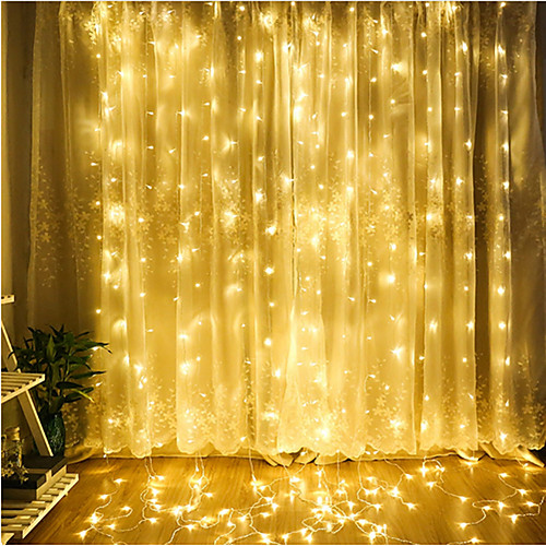 

ZDM 1PC LED Curtain Lamp String 33 m 300 led Christmas Outdoor Waterproof Festival Wedding Decorative Curtain Multicolor/ Warm White/Cold White/Blue EU AC220V / US AC110V