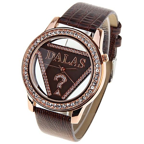 

JUBAOLI Жен. Модные часы Diamond Watch Кварцевый Кожа Красный Повседневные часы Cool Аналоговый Дамы - Коричневый