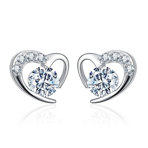 Women's Diamond Cubic Zirconia tiny diamond Stud Earrings Heart Ladies Sweet Fashion Zircon Earrings Jewelry Silver / Purple For Daily Date
Women's Diamond Cubic Zirconia tiny diamond Stud Earrings Heart Ladies Sweet Fashion Zircon Earrings Jewelry Silver / Purple For Daily Date