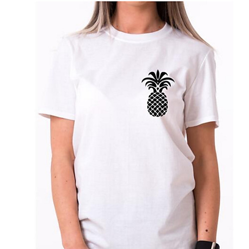 Women's Daily Going out Basic Plus Size Cotton Slim T-shirt - Solid Colored / Fruit Print White / Summer
Women's Daily Going out Basic Plus Size Cotton Slim T-shirt - Solid Colored / Fruit Print White / Summer