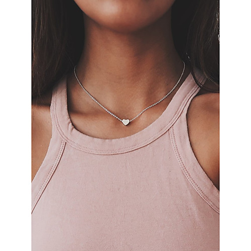 

Women's Choker Necklace Heart Cheap Dainty Ladies Personalized Simple Copper Iron Gold Silver Necklace Jewelry For Dailywear Daily Casual Outdoor clothing
