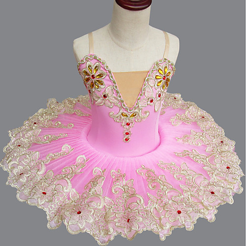 

Ballet Dresses Girls' Performance Spandex Ruching / Crystals / Rhinestones Sleeveless Tutus