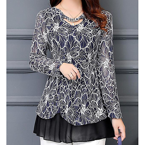 Жен. На выход Блуза Уличный стиль Геометрический принт Красный XXL 
Жен. На выход Блуза Уличный стиль Геометрический принт Красный XXL