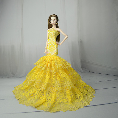 Doll Dress Dresses For Barbiedoll Yellow Tulle Lace Cotton Blend Dress For Girl's Doll Toy
Doll Dress Dresses For Barbiedoll Yellow Tulle Lace Cotton Blend Dress For Girl's Doll Toy