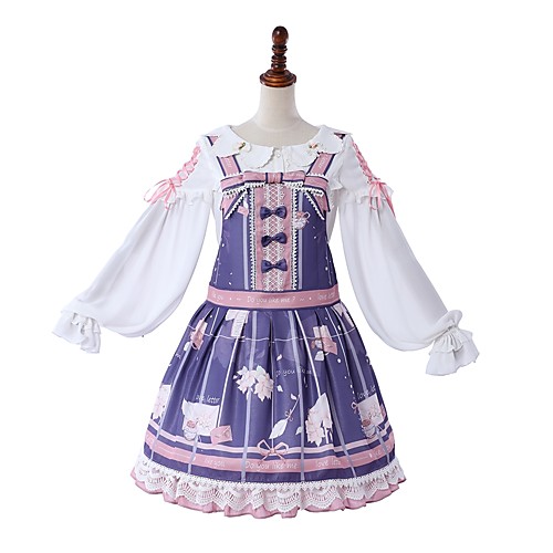Sweet Lolita Casual Lolita Dress Girls' Female Japanese Cosplay Costumes Light Purple Pattern Bowknot Lace Juliet Sleeve Long Sleeve Knee Length
Sweet Lolita Casual Lolita Dress Girls' Female Japanese Cosplay Costumes Light Purple Pattern Bowknot Lace Juliet Sleeve Long Sleeve Knee Length