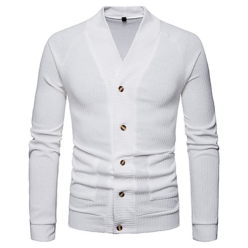 Men's Daily Solid Colored Long Sleeve Short Cardigan Sweater Jumper, Deep V Black / Light gray / White S / M / L
Men's Daily Solid Colored Long Sleeve Short Cardigan Sweater Jumper, Deep V Black / Light gray / White S / M / L