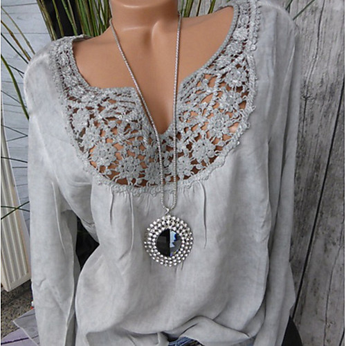 Жен. Большие размеры - Рубашка Уличный стиль Однотонный Серый XXXL
Жен. Большие размеры - Рубашка Уличный стиль Однотонный Серый XXXL