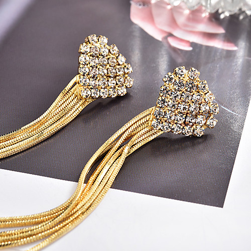 Women's Cubic Zirconia Drop Earrings Long Heart Spike Ladies Vintage Elegant Rhinestone Earrings Jewelry Gold / Black / Silver For Party / Evening Ceremony 1 Pair
Women's Cubic Zirconia Drop Earrings Long Heart Spike Ladies Vintage Elegant Rhinestone Earrings Jewelry Gold / Black / Silver For Party / Evening Ceremony 1 Pair