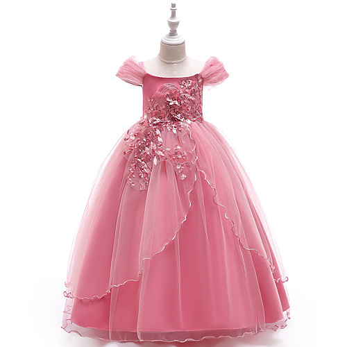 Princess Floor Length Flower Girl Dress - Polyester Short Sleeve Off Shoulder with Embroidery / Lace
Princess Floor Length Flower Girl Dress - Polyester Short Sleeve Off Shoulder with Embroidery / Lace