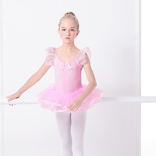 

Ballet Dresses Girls' Training / Performance Elastane / Lycra Wave-like / Split Joint Short Sleeve Dress
