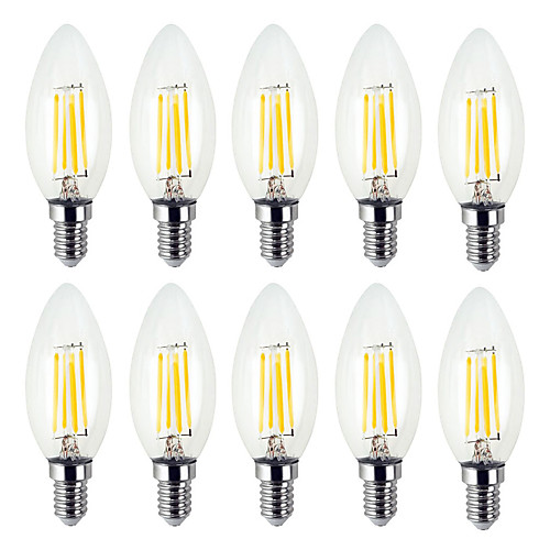 

YWXLIGHT 10 шт. 4 W LED лампы в форме свечи LED лампы накаливания 300-400 lm E12 C35 4 Светодиодные бусины SMD Творчество Тёплый белый Холодный белый 110-130 V