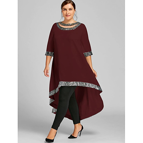 Жен. Большие размеры Оболочка Платье - Однотонный Макси
Жен. Большие размеры Оболочка Платье - Однотонный Макси