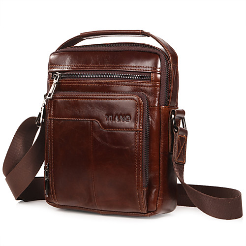 Men's Zipper Nappa Leather Shoulder Messenger Bag Solid Color Black / Brown / Dark Brown / Fall & Winter
Men's Zipper Nappa Leather Shoulder Messenger Bag Solid Color Black / Brown / Dark Brown / Fall & Winter