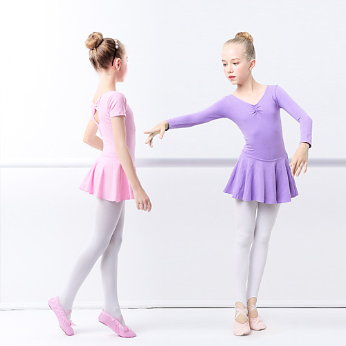 

Ballet Dresses Girls' Training / Performance Elastane / Lycra Ruching / Wave-like Long Sleeve Dress