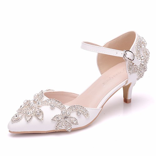 Women's PU(Polyurethane) Spring & Summer Minimalism Wedding Shoes Low Heel Pointed Toe Rhinestone / Buckle White / EU41
Women's PU(Polyurethane) Spring & Summer Minimalism Wedding Shoes Low Heel Pointed Toe Rhinestone / Buckle White / EU41