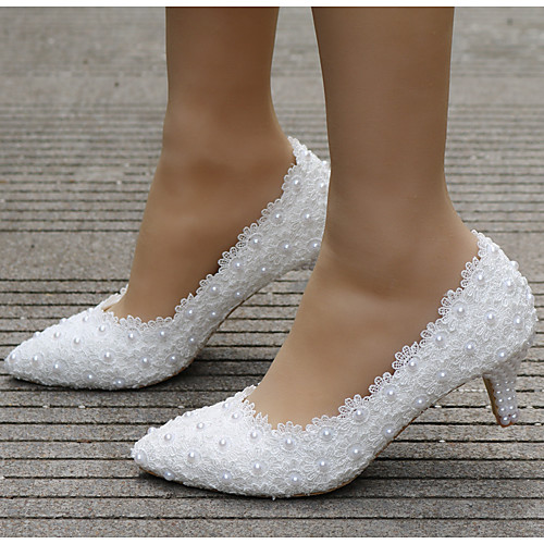 Women's Wedding Shoes Low Heel Pointed Toe Imitation Pearl / Satin Flower Lace / PU Sweet / Minimalism Spring & Summer / Fall & Winter Pink / White / Rainbow
Women's Wedding Shoes Low Heel Pointed Toe Imitation Pearl / Satin Flower Lace / PU Sweet / Minimalism Spring & Summer / Fall & Winter Pink / White / Rainbow