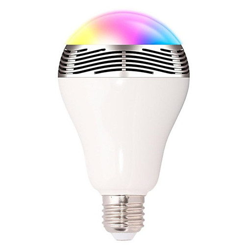 

1 шт. Смарт-RGB лампы Bluetooth 4.0 аудио колонки с регулируемой яркостью E27 светодиодные беспроводные музыкальные лампы изменение цвета света через Wi-Fi приложение управления