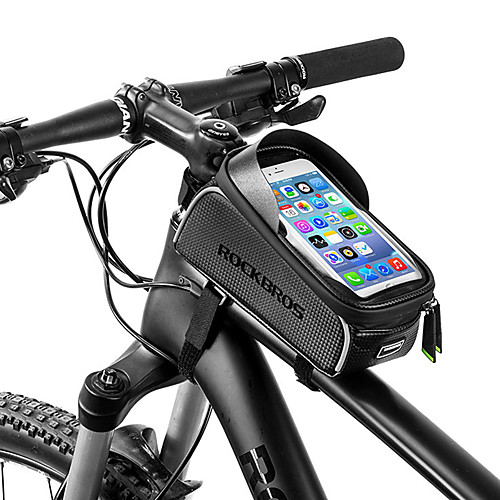 

ROCKBROS Сотовый телефон сумка Бардачок на раму 6 дюймовый Водонепроницаемость Компактность Велоспорт для iPhone X iPhone XR iPhone XS Черный Велоспорт / iPhone XS Max