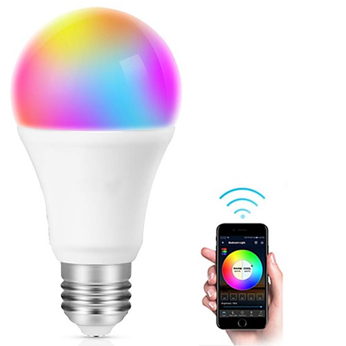 

умная светодиодная лампа e27 wi-fi многоцветная лампочка совместимая с alexa echo google home a19 эквивалент 80 Вт rgb лампа для смены цвета