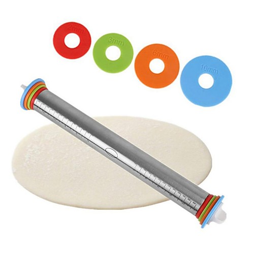 Stainless Steel Rolling Pin 4 Adjustable Discs Non-Stick Removable Rings Dough Dumplings Noodles Pizza Baking Tools
Stainless Steel Rolling Pin 4 Adjustable Discs Non-Stick Removable Rings Dough Dumplings Noodles Pizza Baking Tools