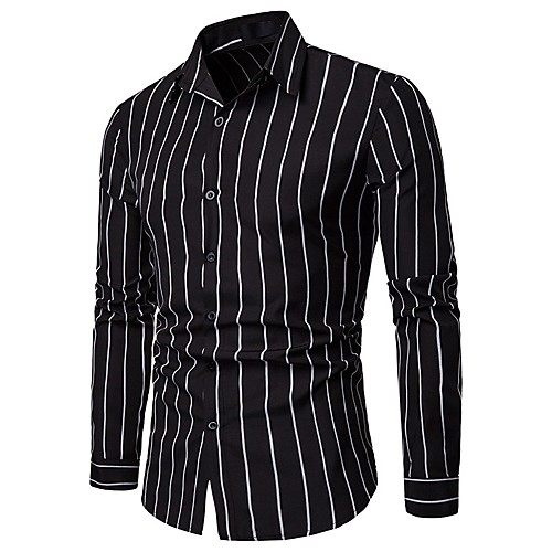 Муж. Офис Рубашка Тонкие Деловые Полоски Белый L / Длинный рукав 
Муж. Офис Рубашка Тонкие Деловые Полоски Белый L / Длинный рукав