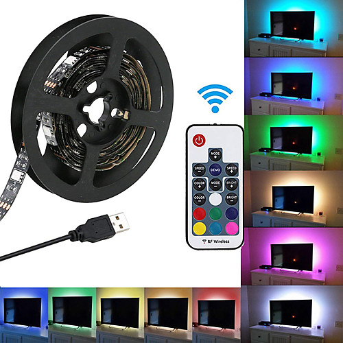 

KWB 5V RGB Tiktok LED Strip Lightss 60 LEDs 5050 SMD 10mm 1M LED Tiktok LED Strip Lights 17-Key Remote Controller RGB TV Background Light