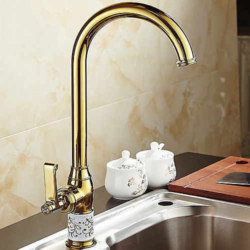 

Kitchen faucet - Single Handle One Hole Electroplated Standard Spout / Tall / ­High Arc Ordinary Kitchen Taps / Brass