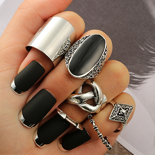 Жен. Черный Классический Кольцо Ring Set Тату с тотемом модный Мода Модные кольца Бижутерия Серебряный Назначение Для вечеринок Повседневные Для улицы День рождения 6шт
Жен. Черный Классический Кольцо Ring Set Тату с тотемом модный Мода Модные кольца Бижутерия Серебряный Назначение Для вечеринок Повседневные Для улицы День рождения 6шт