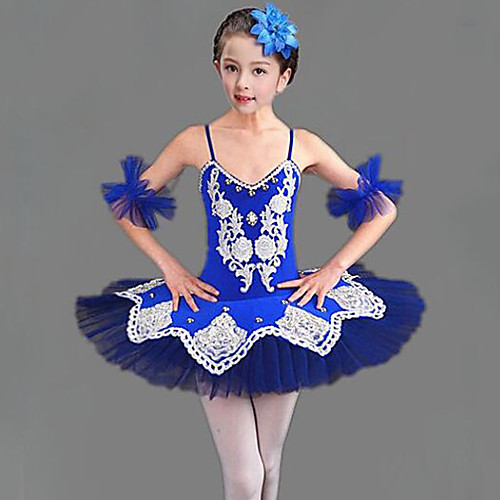 

Kids' Dancewear / Ballet Outfits Girls' Training / Performance Polyester / Mesh Split Joint / Crystals / Rhinestones Sleeveless Dress