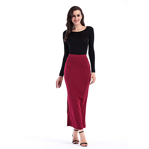 Жен. Классический Облегающий силуэт Подол Однотонный
Жен. Классический Облегающий силуэт Подол Однотонный