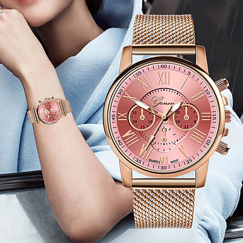 

Women's Quartz Watches Bangle Fashion Rose Gold Stainless Steel Chinese Quartz Red Pink Rose Gold Chronograph New Design Casual Watch 1 pc Analog One Year Battery Life / Large Dial / SSUO 377