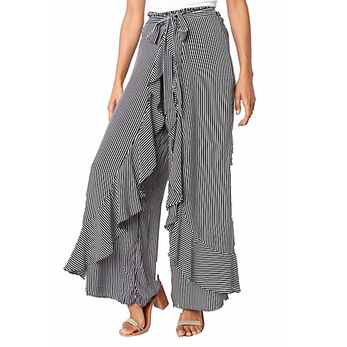 Жен. Активный / Уличный стиль Клеш ниже колена / Широкие Брюки - Полоски Черный
Жен. Активный / Уличный стиль Клеш ниже колена / Широкие Брюки - Полоски Черный