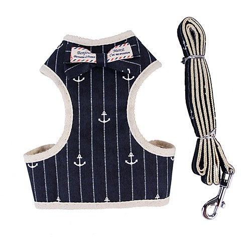

Dog Outfits Harness Leash Portable Walking Retractable Plaid / Check Stripes Cotton Grid Red Dark Blue Bulldog Shiba Inu Pug Bichon Frise Schnauzer Pekingese