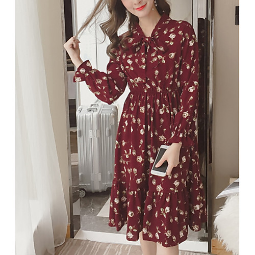 Жен. Элегантный стиль Шифон Платье - Геометрический принт Средней длины
Жен. Элегантный стиль Шифон Платье - Геометрический принт Средней длины