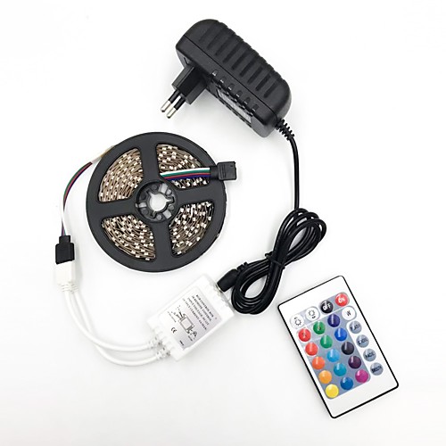 

BRELONG 5m Flexible LED Light Strips 300 LEDs 2835 SMD 1pc RGB Cuttable / Party / Decorative 12 V / Linkable / Self-adhesive