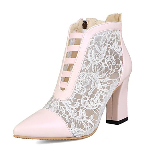 Women's Boots Chunky Heel Pointed Toe Lace / PU Booties / Ankle Boots Spring & Summer White / Pink / Color Block
Women's Boots Chunky Heel Pointed Toe Lace / PU Booties / Ankle Boots Spring & Summer White / Pink / Color Block