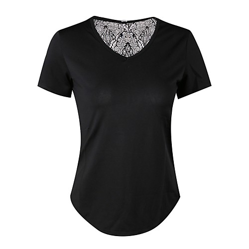 Women's V Neck Lace Yoga Top Fashion Lace Yoga Tee / T-shirt Short Sleeve Activewear Breathable Micro-elastic
Women's V Neck Lace Yoga Top Fashion Lace Yoga Tee / T-shirt Short Sleeve Activewear Breathable Micro-elastic