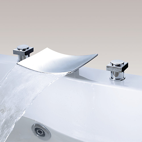 Ванная раковина кран - Водопад Хром Разбросанная Две ручки три отверстияBath Taps
Ванная раковина кран - Водопад Хром Разбросанная Две ручки три отверстияBath Taps