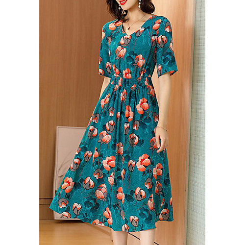 Жен. Богемный А-силуэт Платье - Цветочный принт До колена
Жен. Богемный А-силуэт Платье - Цветочный принт До колена