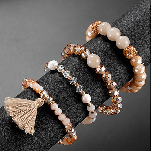 4pcs Women's Bead Bracelet Vintage Bracelet Earrings / Bracelet Layered Blessed Classic Tassel Vintage Cute Elegant Glass Bracelet Jewelry Champagne For Daily School Street Holiday Festival
4pcs Women's Bead Bracelet Vintage Bracelet Earrings / Bracelet Layered Blessed Classic Tassel Vintage Cute Elegant Glass Bracelet Jewelry Champagne For Daily School Street Holiday Festival