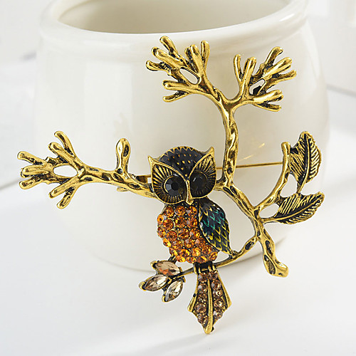 

Women's Brooches Classic Owl Animal Cartoon Sweet Fashion Folk Style Brooch Jewelry Gold Silver For Graduation Gift Daily Carnival Festival
