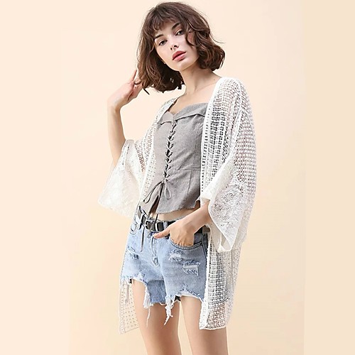 Жен. Открытая спина / Аппликация / Кружевная отделка обернуть Однотонный 
Жен. Открытая спина / Аппликация / Кружевная отделка обернуть Однотонный