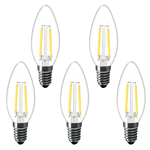 

1.5 W LED лампы в форме свечи LED лампы накаливания 200 lm E14 C35 2 Светодиодные бусины Высокомощный LED Декоративная Тёплый белый 220-240 V 220 V 230 V, 5 шт.